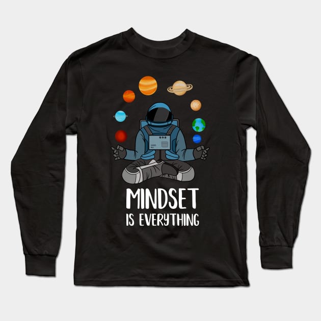 Astronaut Meditating, Yoga, Zen, Mindset Motivational Long Sleeve T-Shirt by dukito